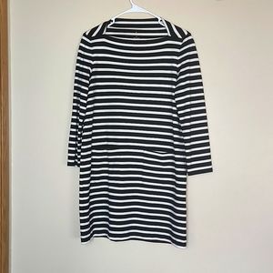 Kate Spade Black & White Striped Long Sleeve Dress w/ Front Pockets